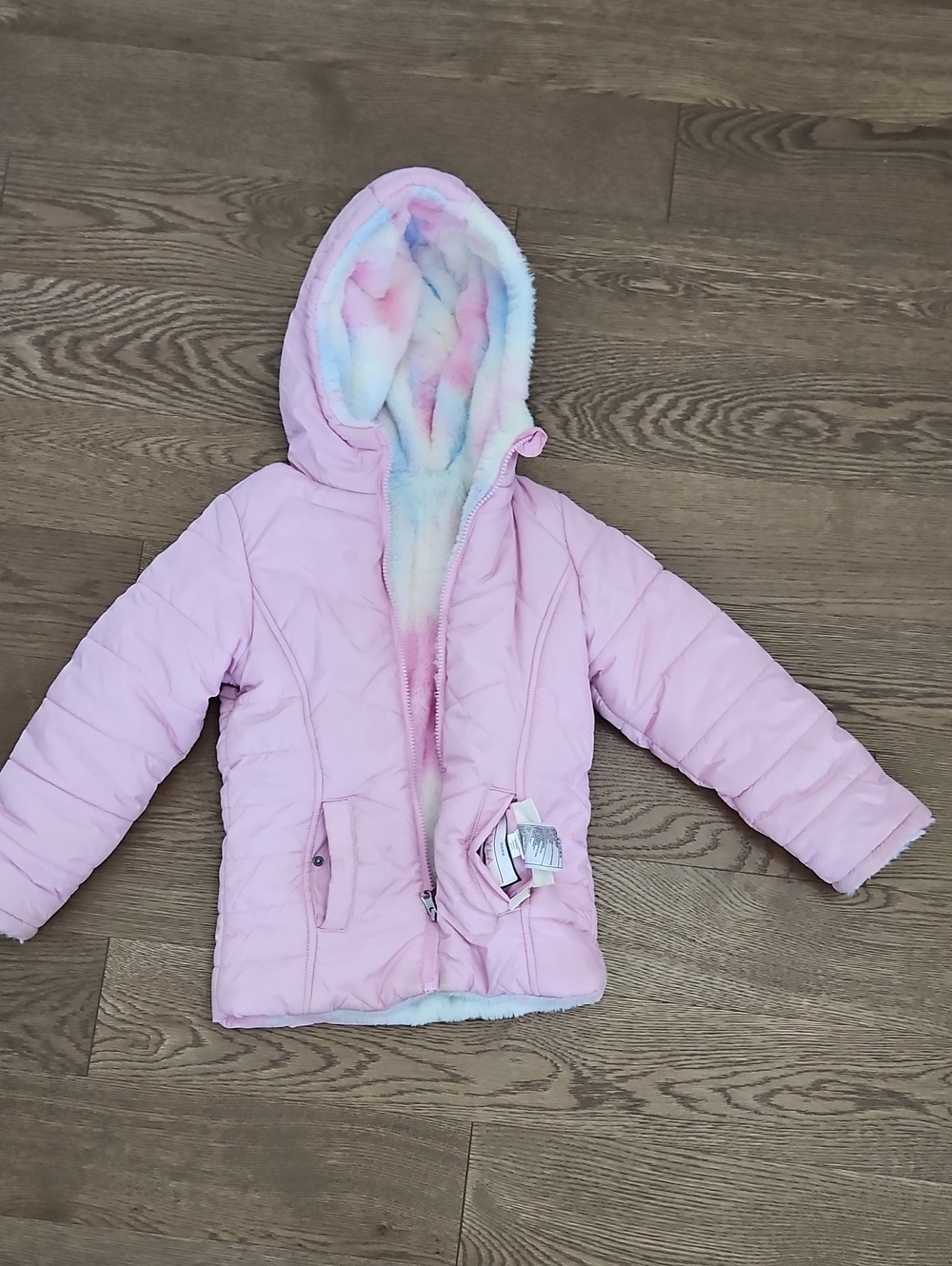 Madden Girl Pink Puffer Reversible Jacket